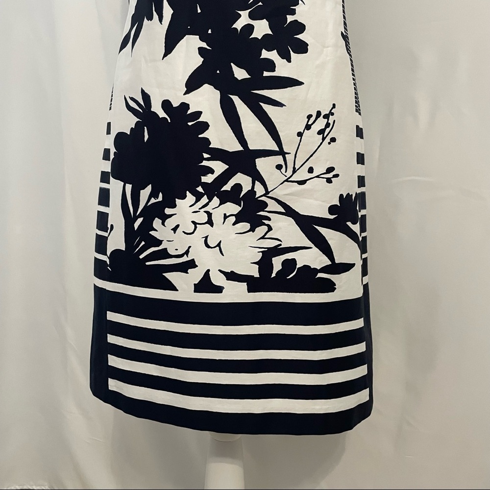 Lauren Ralph Lauren navy blue and white dress.  Size 14 - Picture 6 of 13